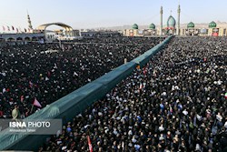 اقامه نماز بر پیکر رهبر شهید انقلاب در مسجد مقدس جمکران